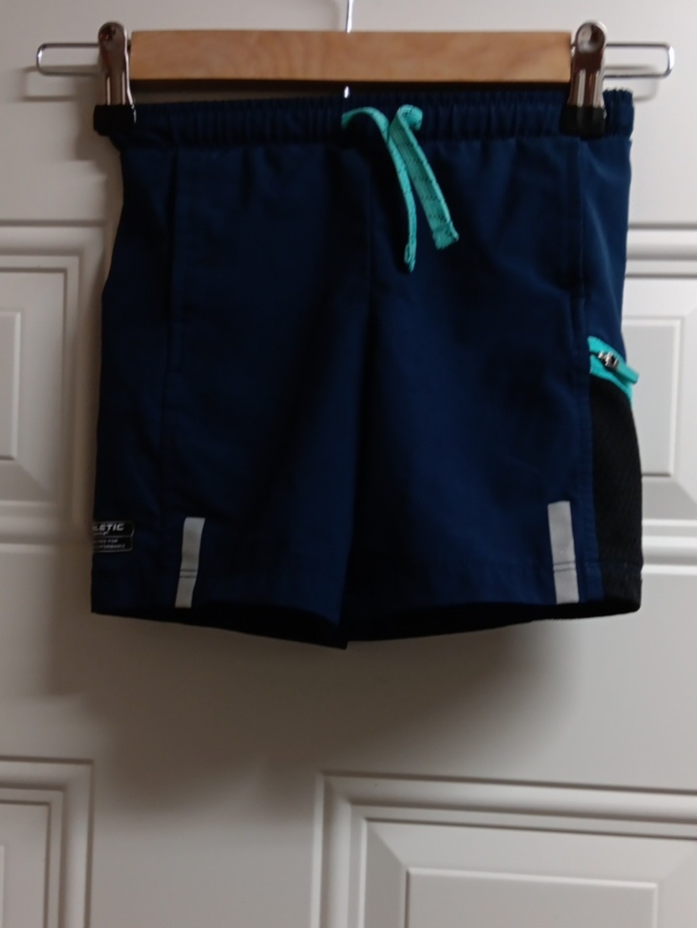 Athletic Works Navy Shorts with Teal Drawcord